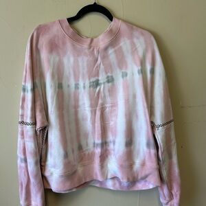 Pink and White Tie-Dye Sweatshirt